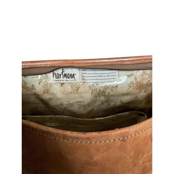 VINTAGE HARTMANN TWEED LEATHER CARRY LUGGAGE TRAVEL SHOULDER TOTE BAG 17x7x13 - Picture 7 of 7